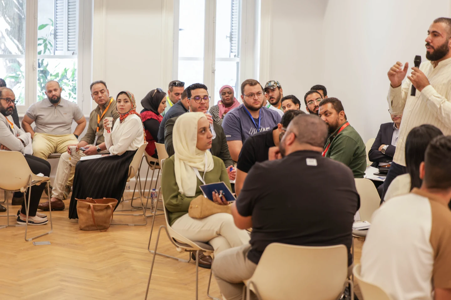 Participants taking part in a group discussion